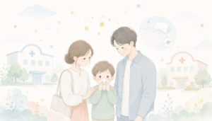 子どものアレルギー性鼻炎における耳鼻科・小児科・アレルギー科の受診先の選び方と、症状・検査・治療の解説画像